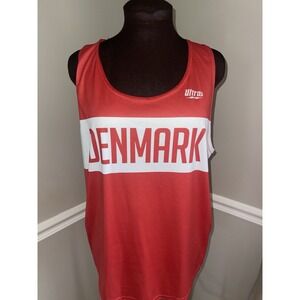 Ultras Denmark Country Finish Line Running Tank Top Mens Sz L Red